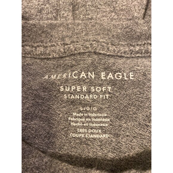 American Eagle Outfitters Super Soft Standard Fit T-Shirt Heather Gray Size L - Picture 3 of 4